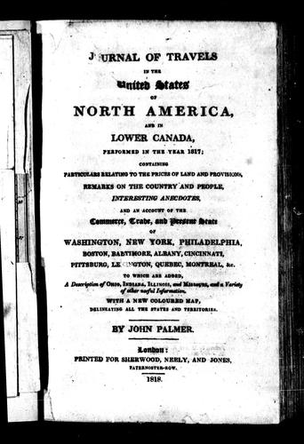 Journal of travels in the United States of North America, and in Lower Canada, performed in the year 1817