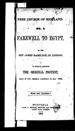 Farewell to Egypt