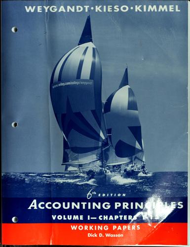 Working papers to accompany Accounting principles. 6th ed