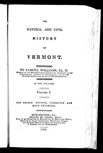 The Natural and Civil History of Vermont