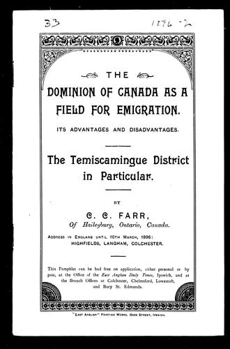 The Dominion of Canada as a Field for Emigration