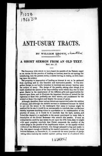 Anti-usury Tracts