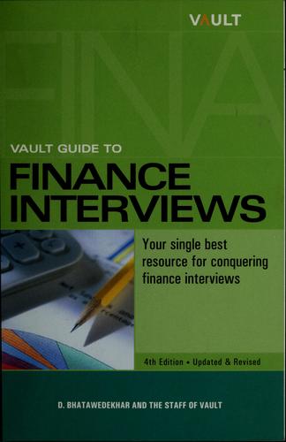 Vault guide to finance interviews