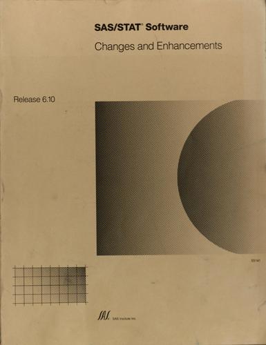 SAS STAT Software: Changes and Enhancements