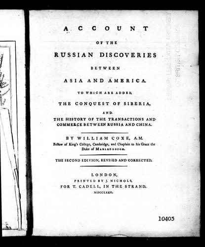 Account of the Russian discoveries between Asia and America