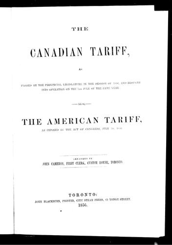 The Canadian Tariff
