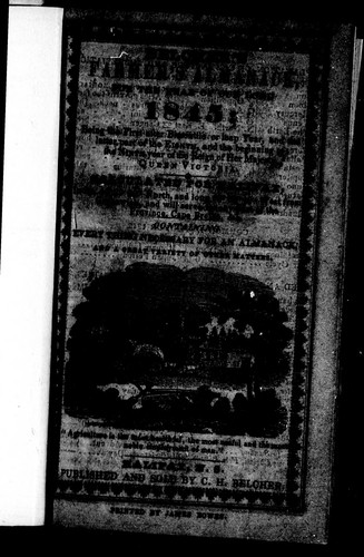 Belcher's Farmer's Almanack for the Year of Our Lord 1845
