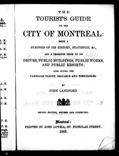 The Tourist's Guide to the City of Montreal