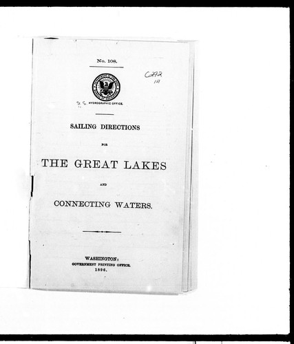 Sailing directions for the Great Lakes and connecting waters