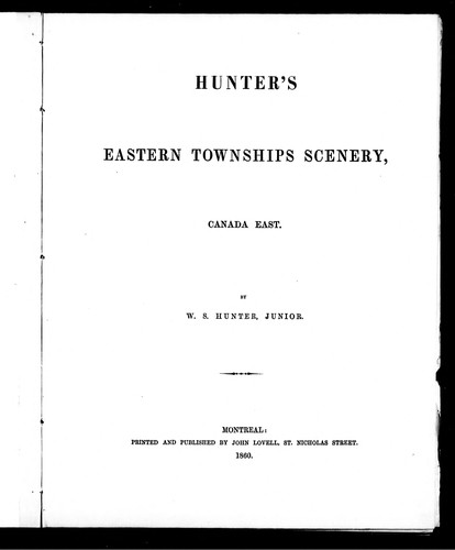 Hunter's Eastern Townships Scenery, Canada East