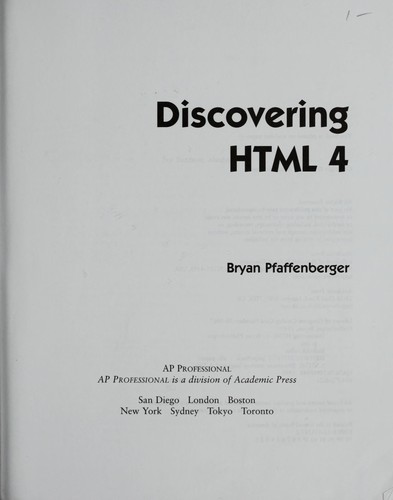 Discovering HTML 4