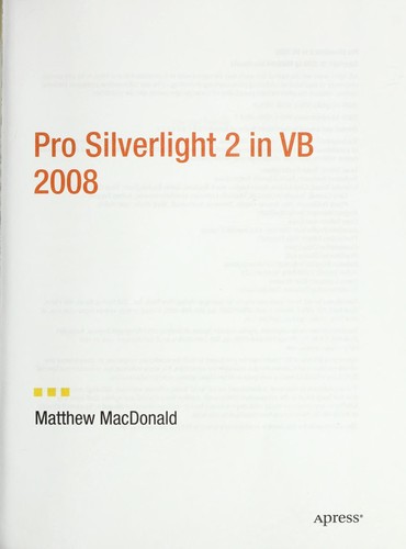 Pro Silverlight 2 in VB 2008