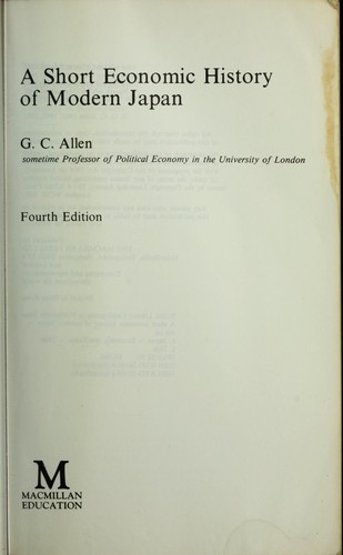 A Short Economic History of Modern Japan