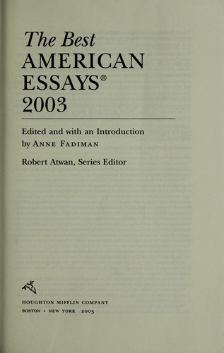 The Best American Essays 2003