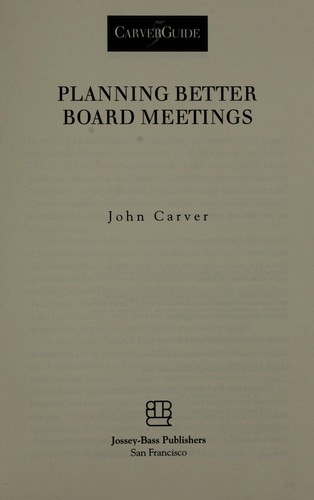 Planning Better Board Meetings
