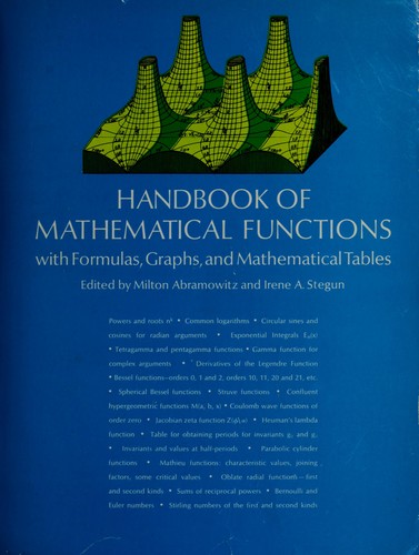 Handbook of mathematical functions with formulas, graphs, and mathematical tables