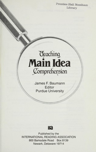 Teaching Main Idea Comprehension