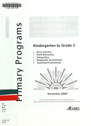 Primary Programs, Kindergarten to Grade 3