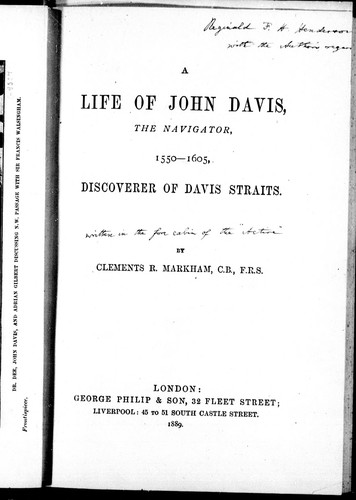A Life of John Davis the Navigator, 1550-1605