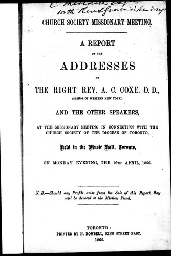 Church Society missionary meeting