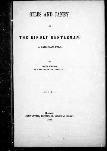 Giles and Janey, or, The kindly gentleman