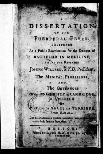 A dissertation on the puerperal fever