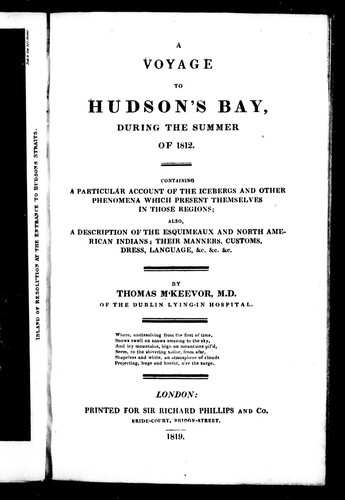 A voyage to Hudson's Bay during the summer of 1812