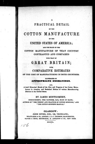 A Practical Detail of the Cotton Manufacture of the United States of America