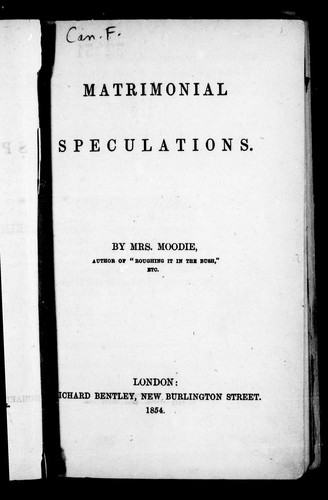Matrimonial Speculations