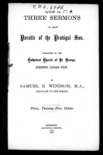 Three sermons on the parable of the prodigal son