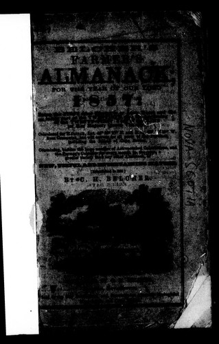 Belcher's Farmer's Almanack for the Year of Our Lord 1857