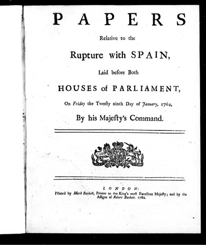 Papers relative to the rupture with Spain