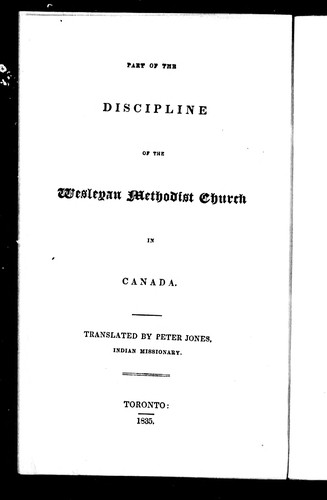 Part of the discipline of the Wesleyan Methodist Church in Canada