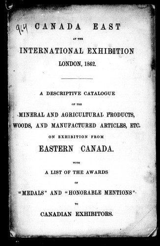 Canada East at the International Exhibition, London, 1862