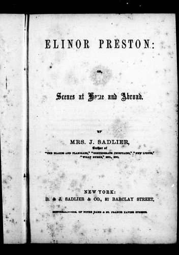 Elinor Preston, or, Scenes at home and abroad