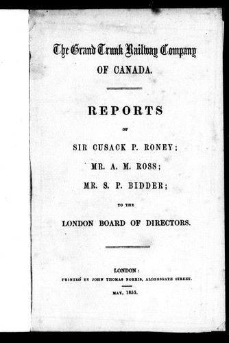 The Grand Trunk Railway Company of Canada