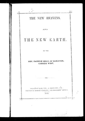 The New Heavens and the New Earth