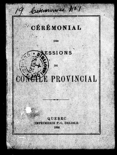 Cérémonial des sessions du Concile provincial