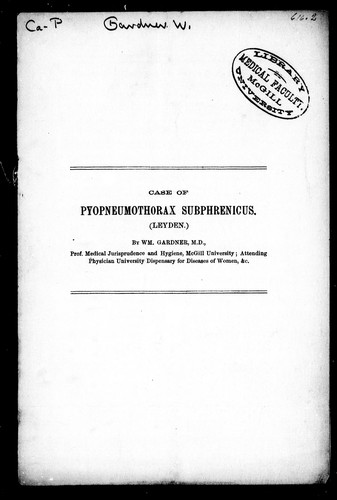 Case of pyopneumothorax subphrenicus (Leyden)