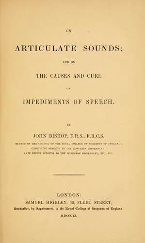 On articulate sounds