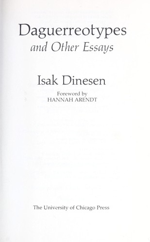 Daguerreotypes and Other Essays
