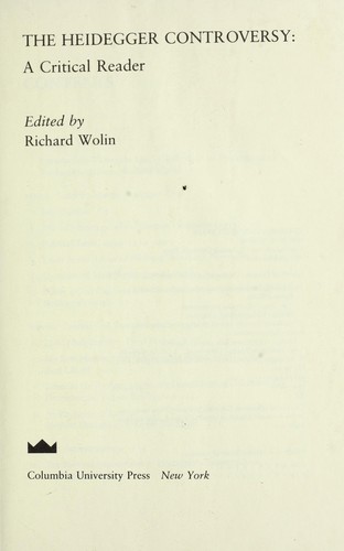 The Heidegger controversy : a critical reader