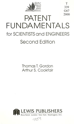 Patent Fundamentals for Scientists and Engineers