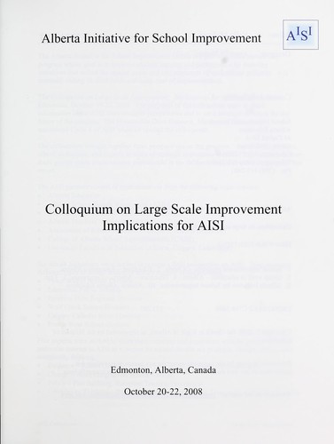 Colloquium on Large Scale Improvement