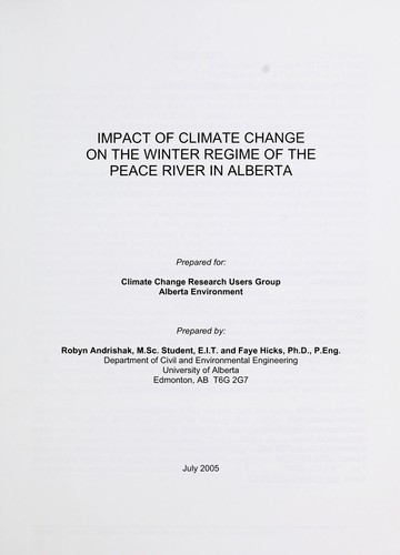 Impact of Climate Change on the Winter Regime of the Peace River in Alberta