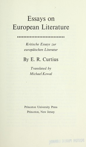 Essays on European Literature