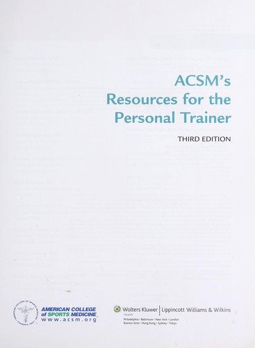 ACSM's resources for the personal trainer