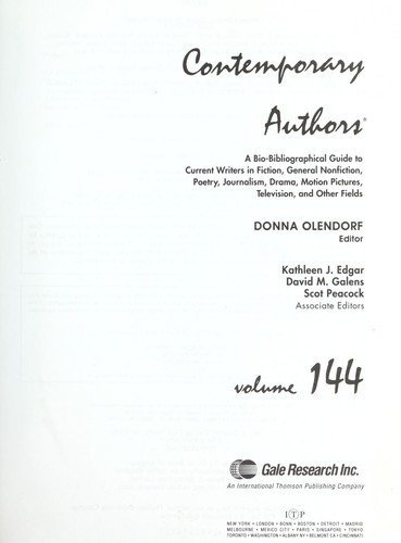 Contemporary Authors: A Bio-bibliographical Guide to Current Writers in Fiction, General Nonfiction, Poetry, Journalism, Drama, Motion Pictures, Television and Other Fields