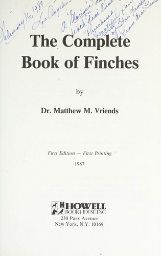 The Complete Book of Finches