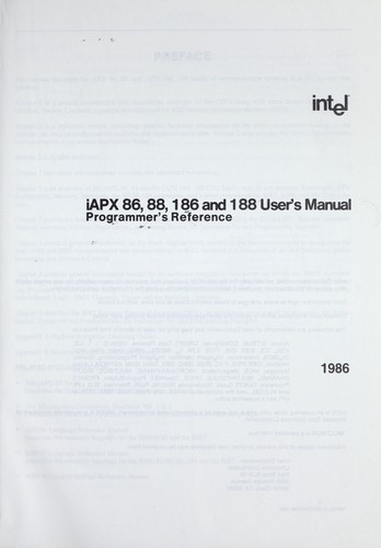 iAPX 86, 88, 186, and 188 user's manual : programmer's reference, 1986